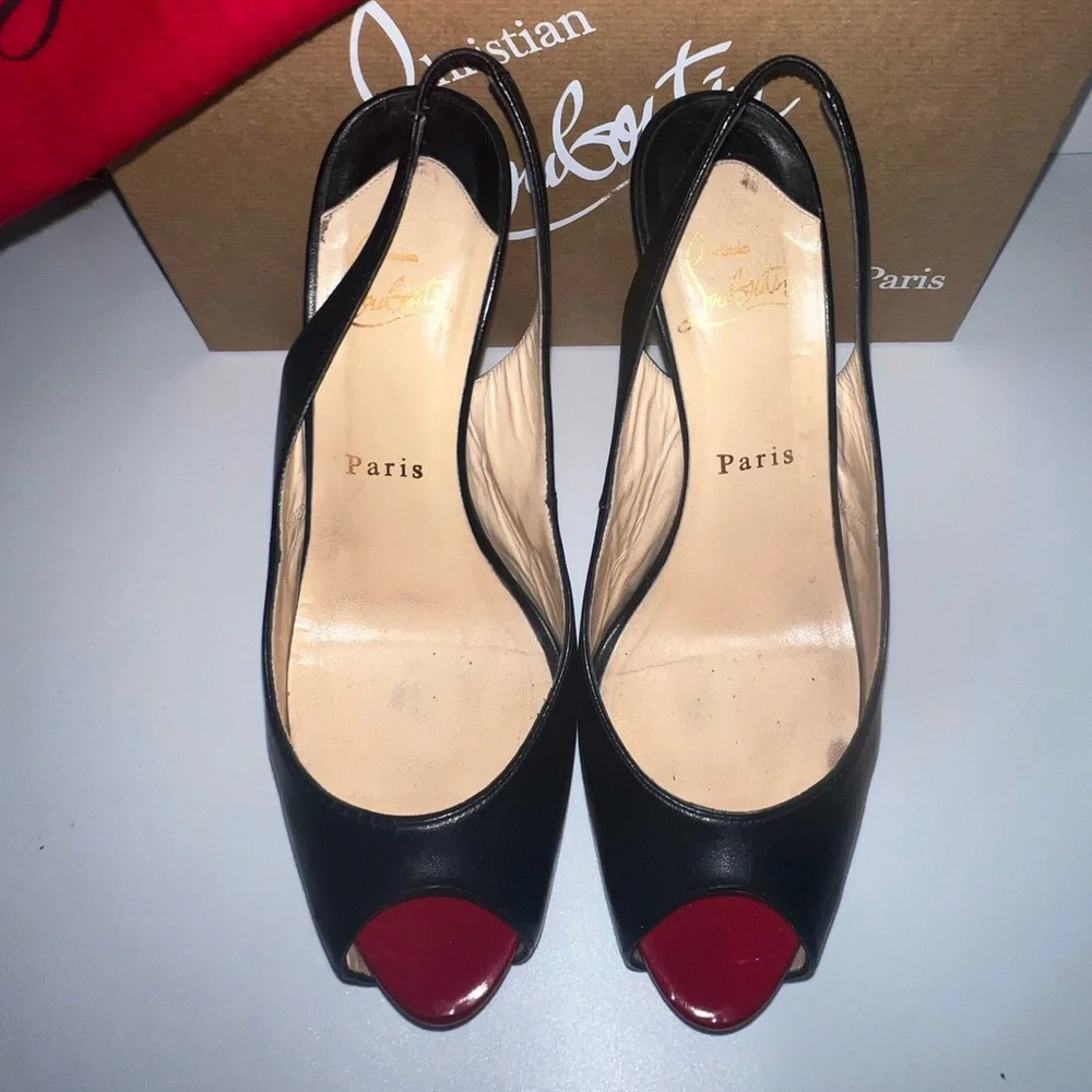 CHRISTIAN LOUBOUTIN Very Privè Private Number black leather platform heels - Picture 7 of 9
